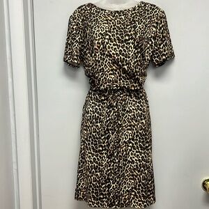 Flamingo Women’s Leopard Print Short Sleeve Dress Size Large